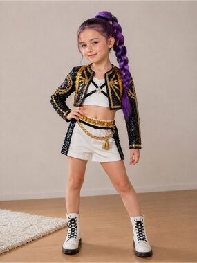 Custom Rumi K-Pop Costume – Designer Hand Embellished ✨